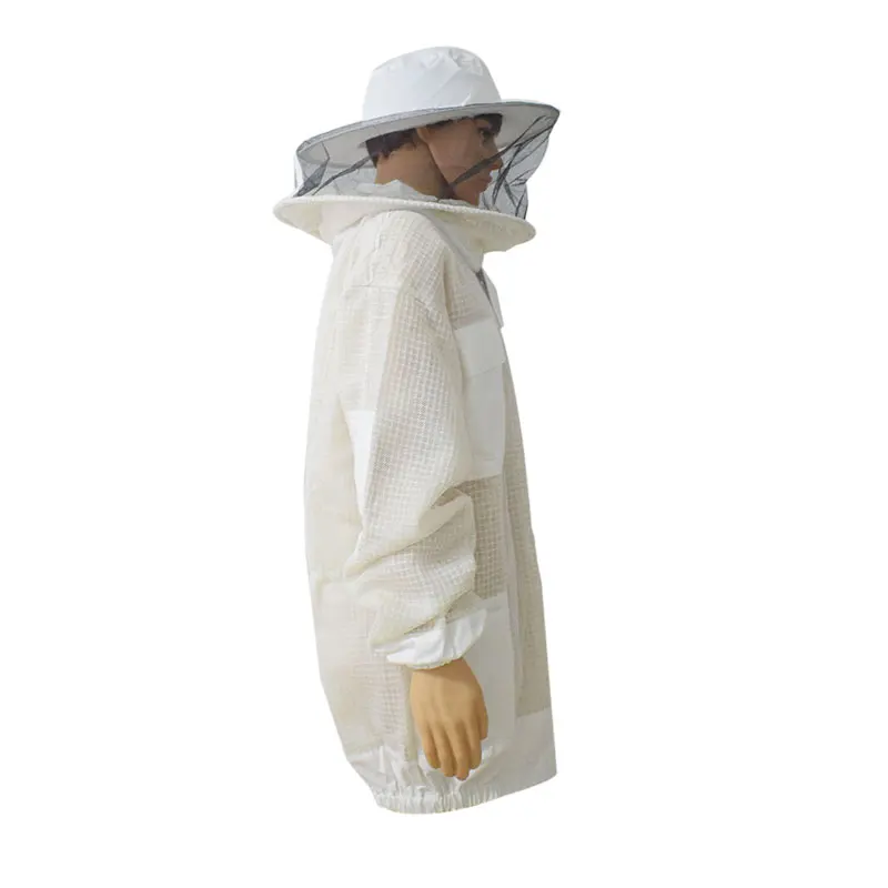 Bee Suit 3 Layer Air-through Protective Clothing Beekeeping Jacket Professional Anti Bee Suit with Removable Hat Ventilated