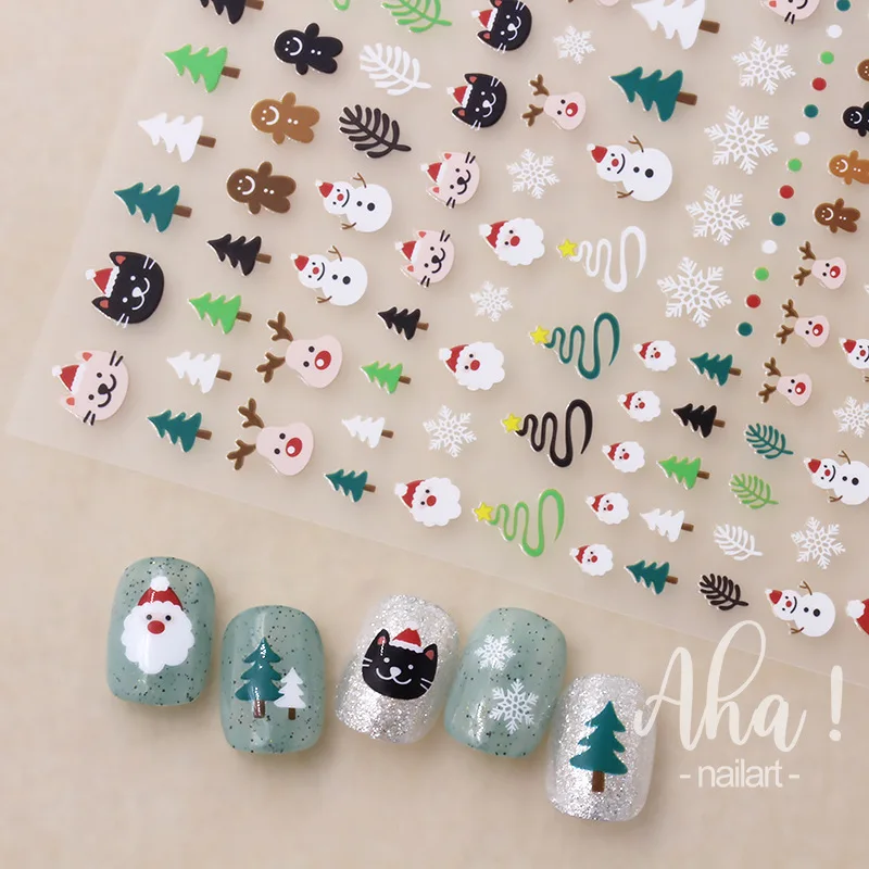 Nail Stickers Winter Christmas Atmosphere Snowman Snowflake Wapiti Self-adhesive Art Deco nail stickers nail art decoration nail decals