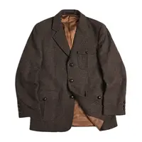 Men's Tweed Suit Jacket Safari Style Classic Elegant Vintage Blazer 1