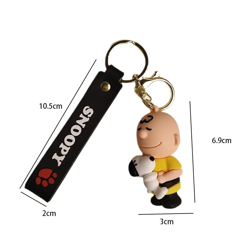 Takara Tomy Kawaii Snoopy Cartoon Keychain Student Backpack Hanging Toy Car Keychain Cute Girl Keyring Bag Accessories Girl Kids Gift