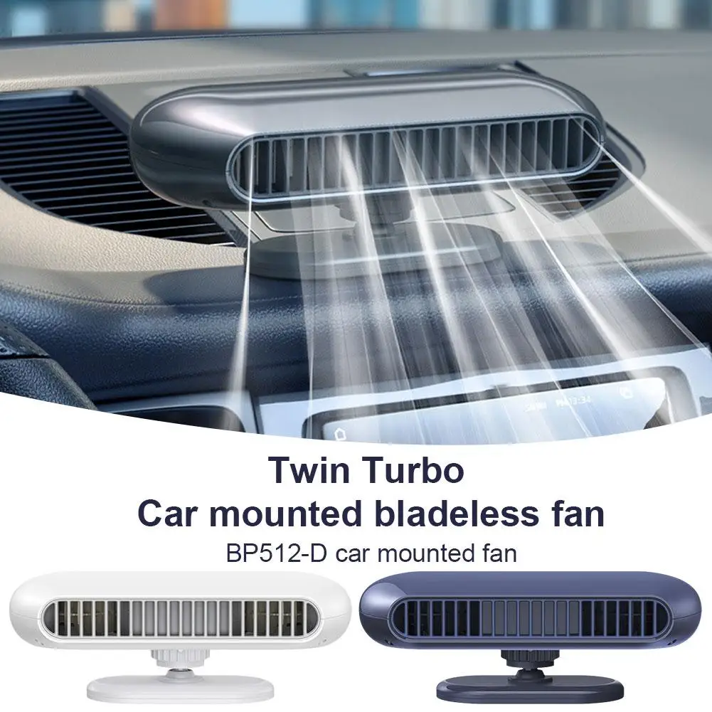 

Electric Car Fan USB Fan No Blades Low Noise Air Circulation Use Adjustable Vehicle Shifter 4-speed Car Fan Tabletop O5G7