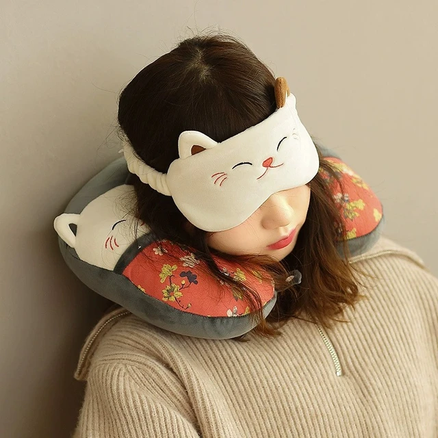 Oreiller de cou de voyage pour enfants avec masque de sommeil