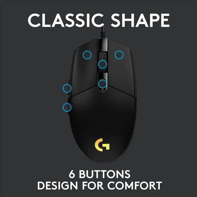 Logitech G102 Gaming Mouse – Lightsync RGB, 6 Buttons 3