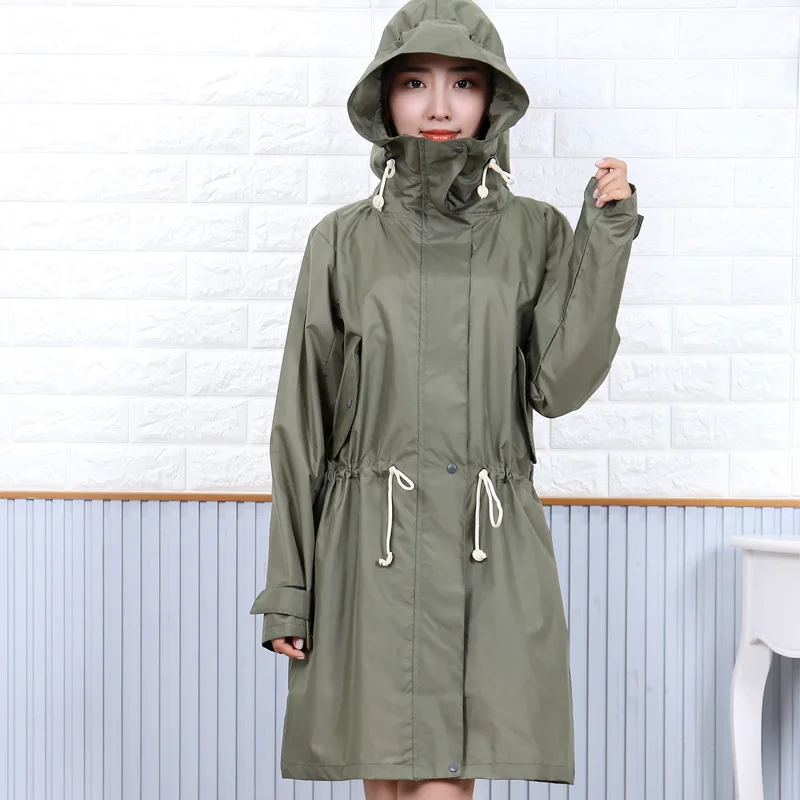 Mid-Length  rain pancho Women  One-Size Large Brim Raincoat Stylish and Lightweight Breathable Poncho