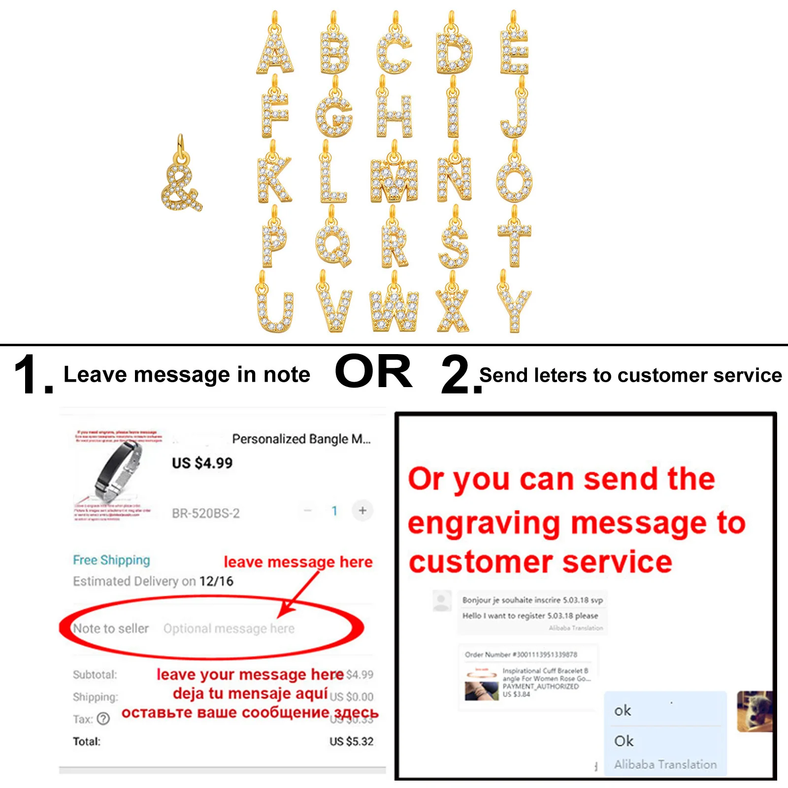 Custom Personalized Name Necklace for Women, Initial Letter