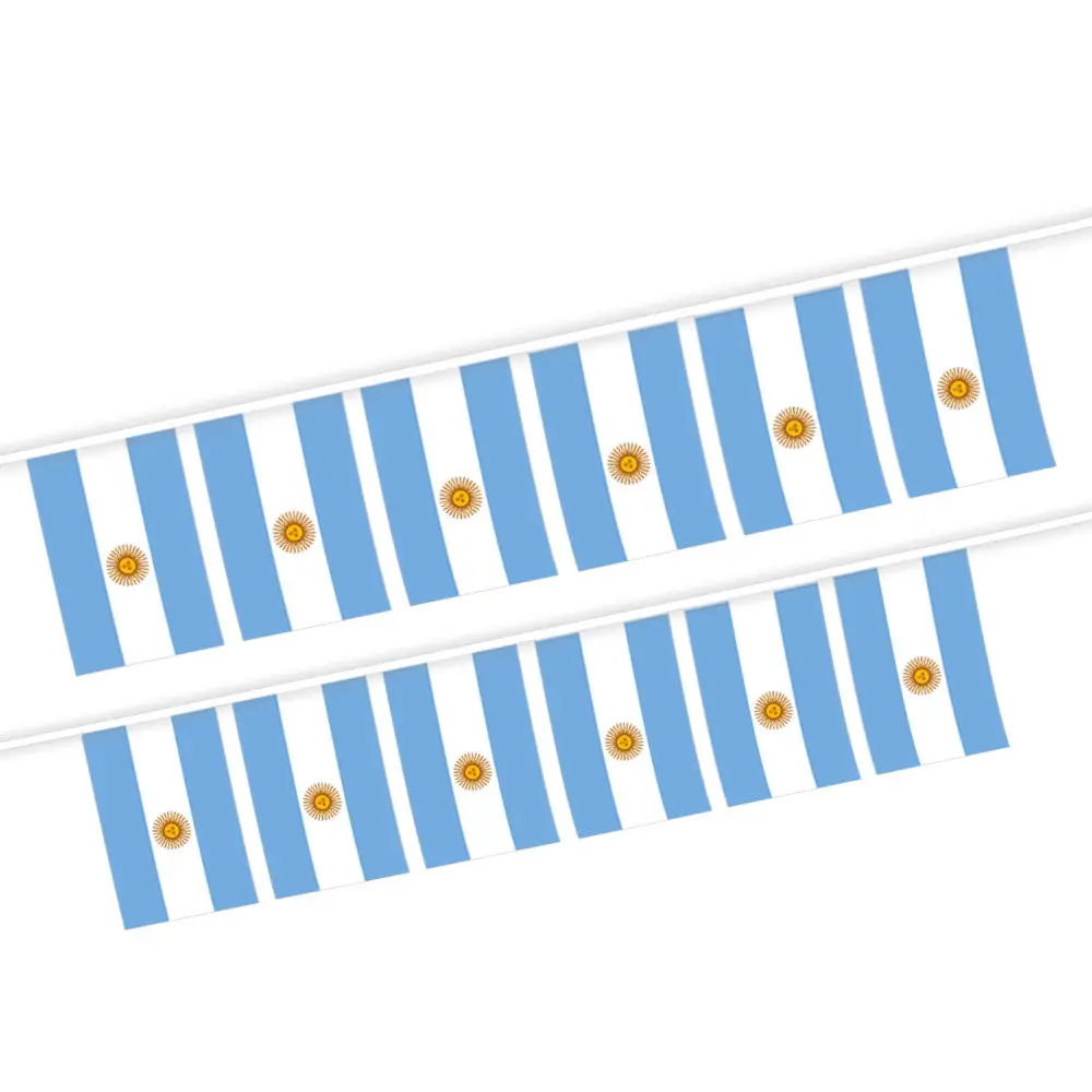 

Fast Delivery Football Soccer Fans 100% Polyester Argentina Bunting String Flags For Bar