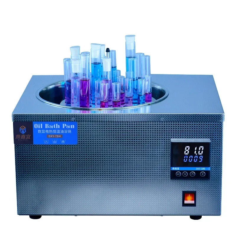Laboratory digital display constant temperature single hole oil bath pot stainless steel oil bath pot can be timed