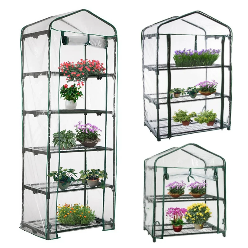 

1PC Plant Warm Portable Clear PVC Garden Supplies Outdoor Waterproof Easy Use Walk-in Protective Mini Greenhouse Cover Balconies