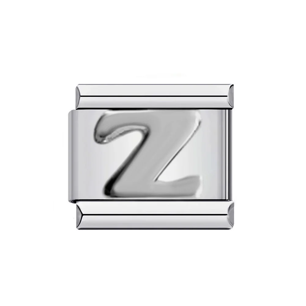 Silver 26-Letter A-Z Custom Charm Bracelet in Italian Stainless Steel