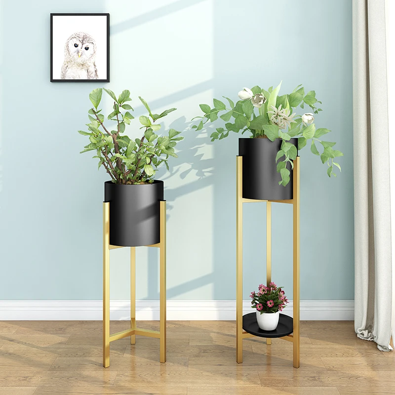 Iron Flower Stand Pots Tray Plant Shelves Planter Indoor Display Rack Storage Holder Shelf Home Balcony Garden Decoration