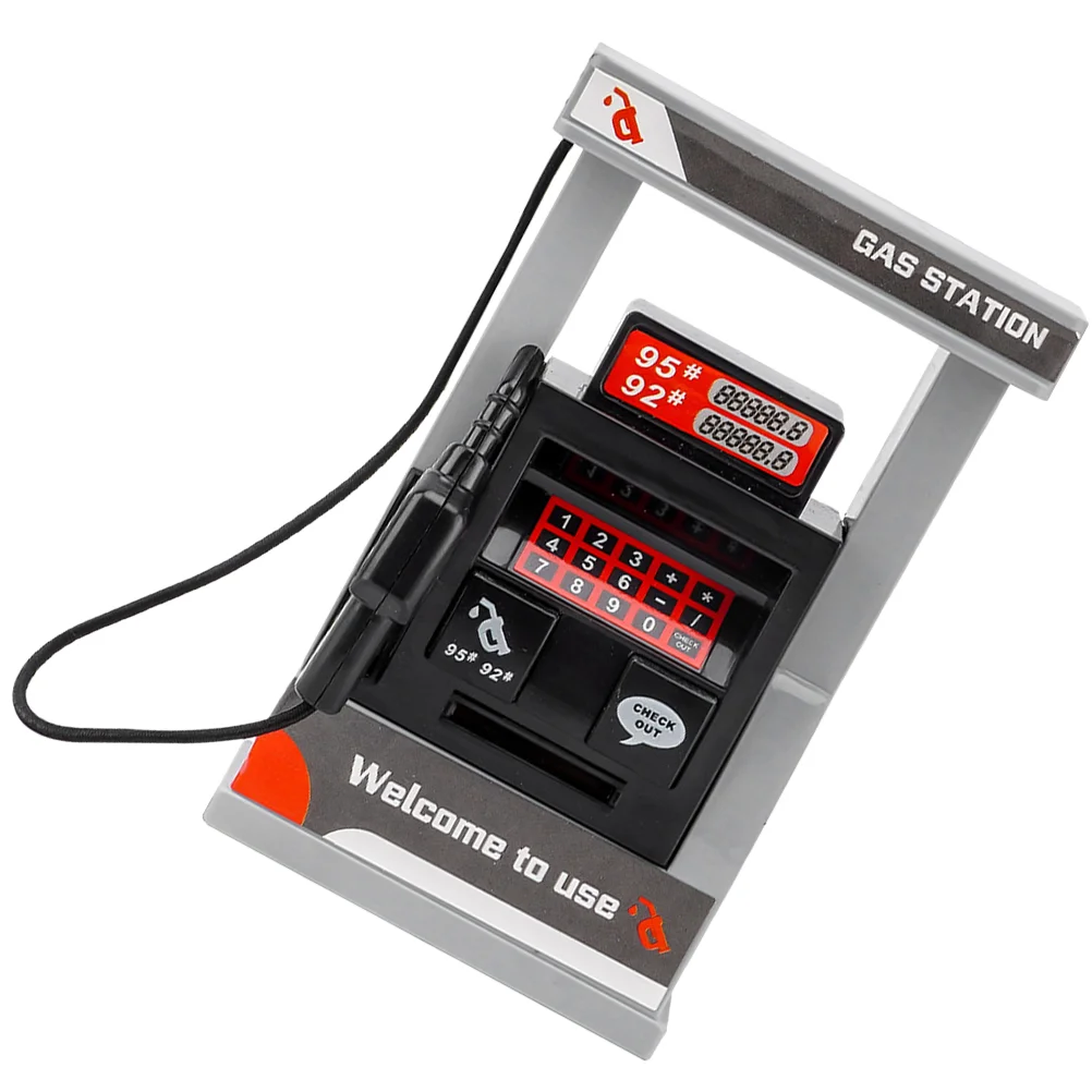 of Gas Station Model Toy DIY Bus Gas Station Model Gas Station Mini Roadblocks Recognition Toy