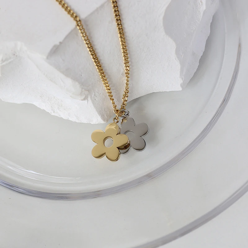 Collana Donna Margherita Floreale In Acciaio Inossidabile, Impermeabile, Con Catena Regolabile, Regalo