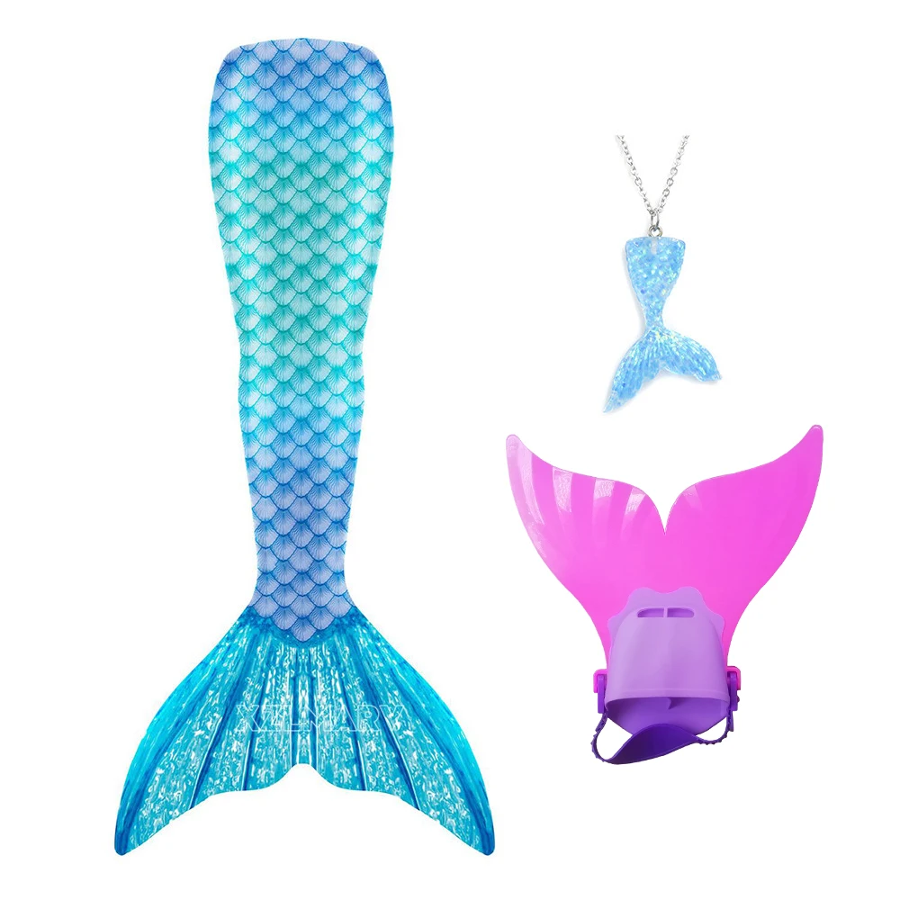Kids Mermaid Tail for Girls Swimsuit Children The Little Mermaid Costume Beach Bikini Bathing Suit for Swimming Can Add Monofin