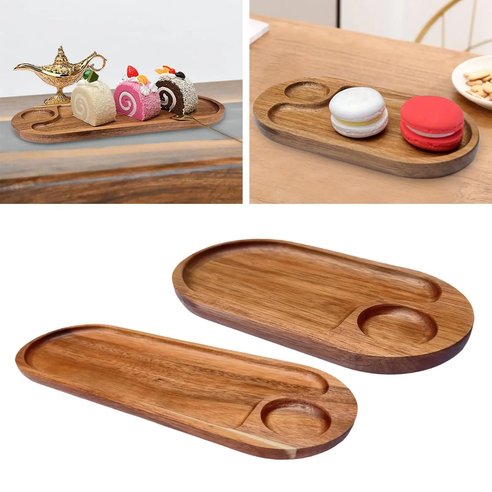 Wooden Tray Dessert Plate Modern Housewarming Gift Dinner Tray Food Tray Food Platter for Home Kitchen Countertop Living Room