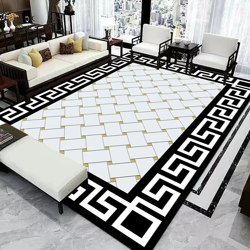 Floor Mat Nordic Light Luxury Living Room Rugs Modern Simplicity Style Bedroom Geometry Carpet Decor Non-slip Floor Mats Big Size Decorate