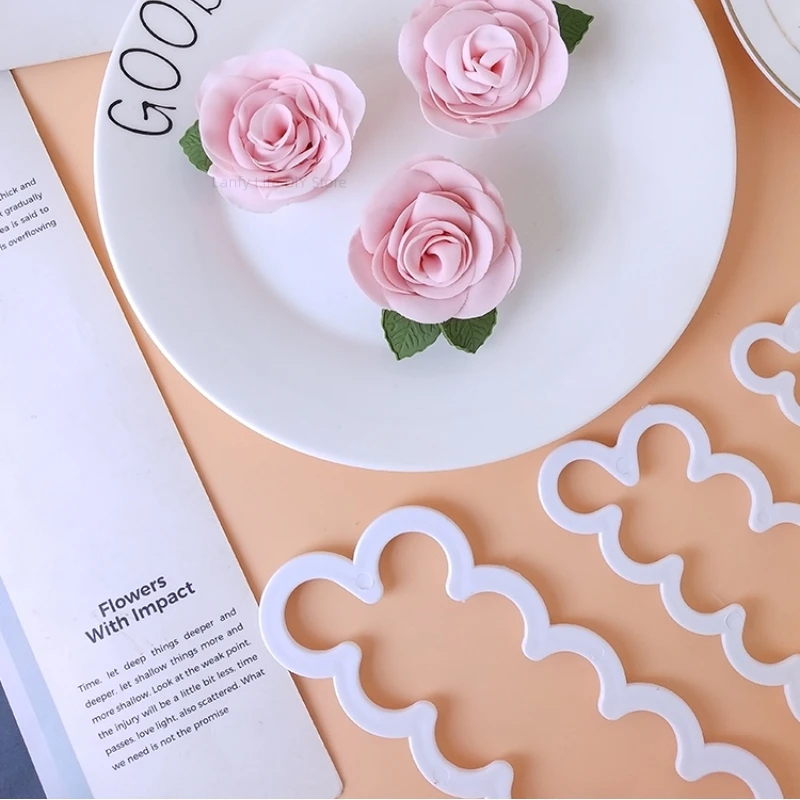 Rose Shape Cutting Mold Set Polymer Clay Cutter Three-dimensional Rose DIY Fondant Cake Decoration Ornaments Clay Tools 3pcs