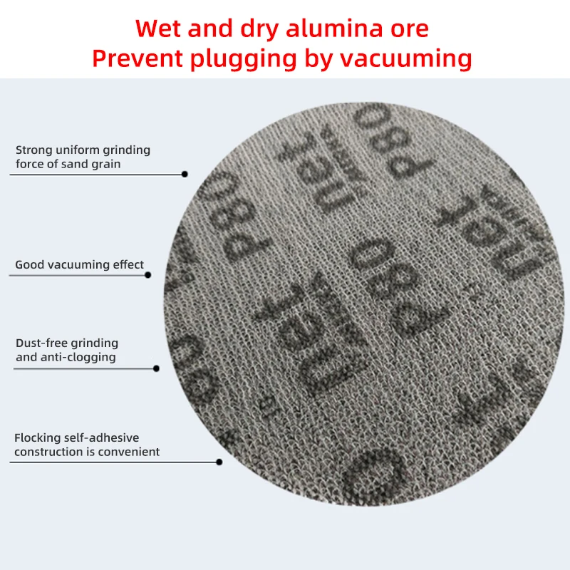 50pcs Mesh Abrasive Dust Free Sanding Tray 6 150mm Anti-Stick Dry Sanding Paper 80 To 800 Grit Mirka Dry Paper sanding discs sandpaper set polish sand paper sandpaper tools mini sandpaper kit
