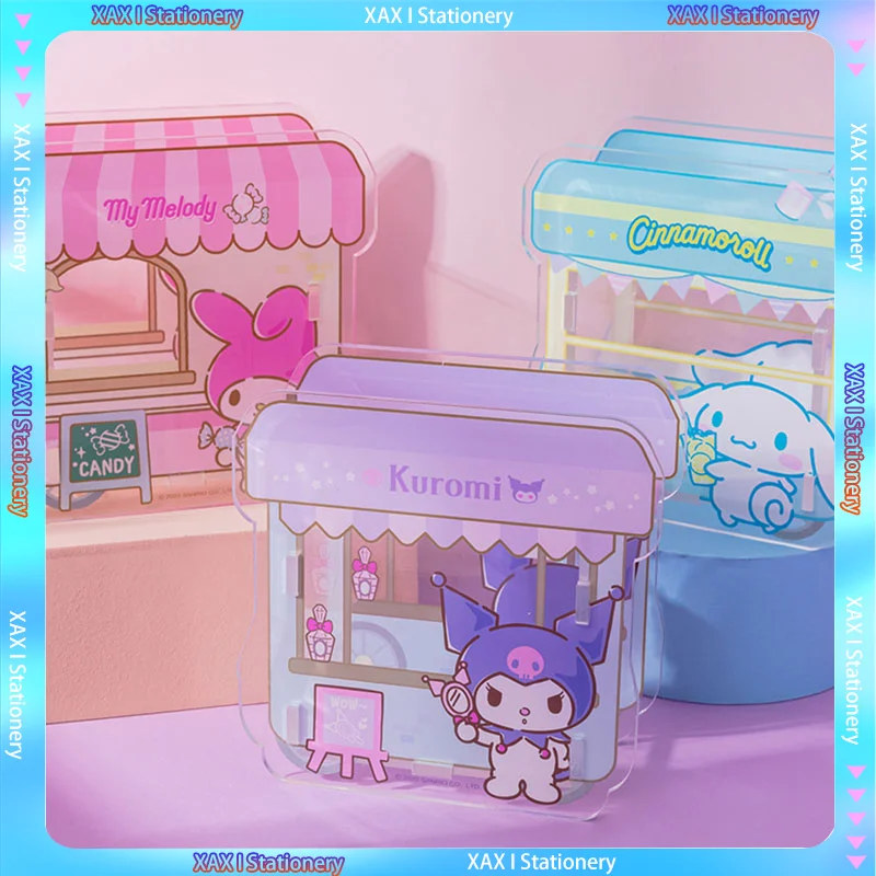 

Sanrio Cinnamoroll Mymelody Kuromi акриловый держатель для ручек кавайная коробка для хранения канцелярских принадлежностей школьные принадлежности Настольный органайзер подарок на день рождения