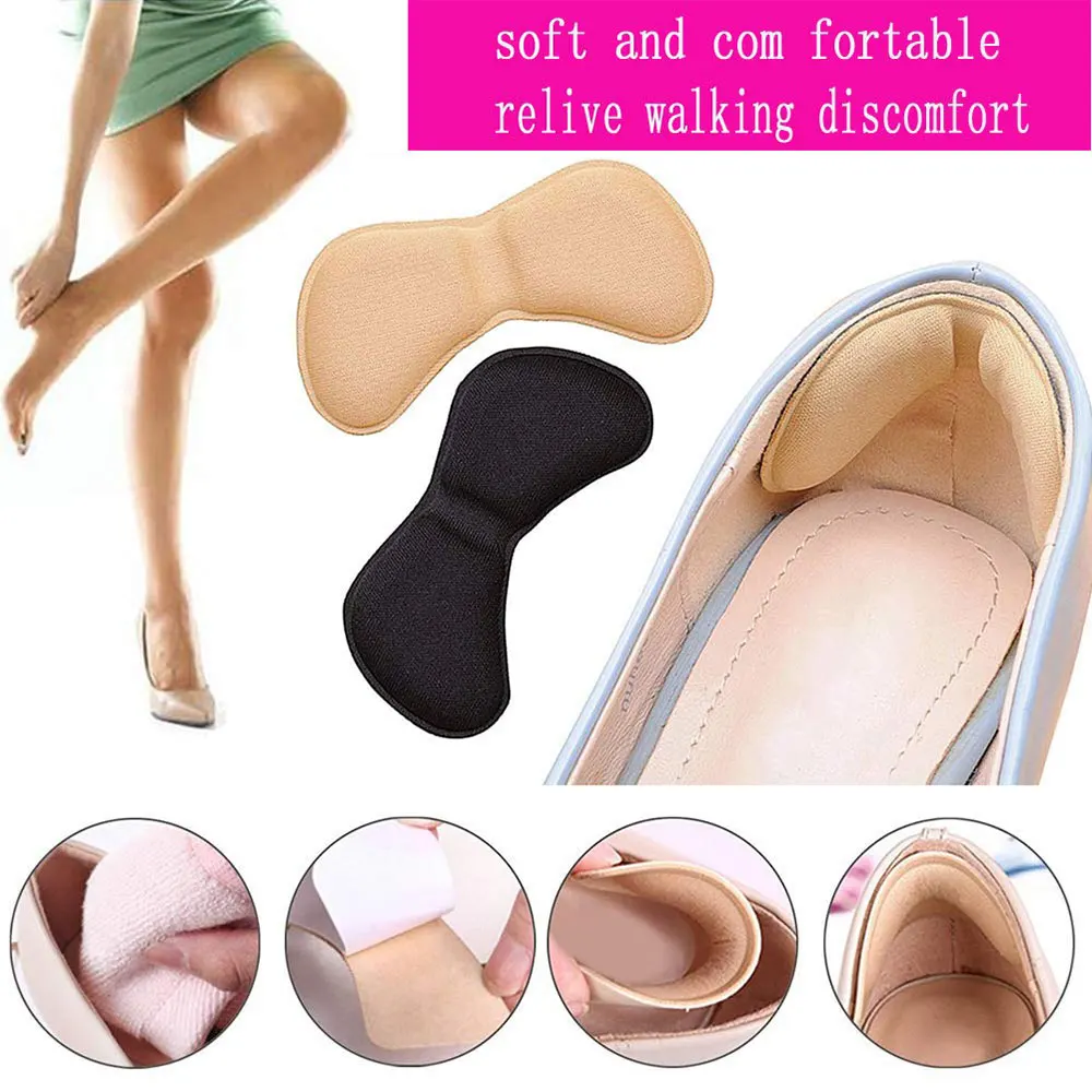 5Pcs Shoe Insole Heel Cushion Inserts Adhesive Pads Butterfly Shaped Back Heel Protector Sponge Insole For Loose Shoes Anti-Slip