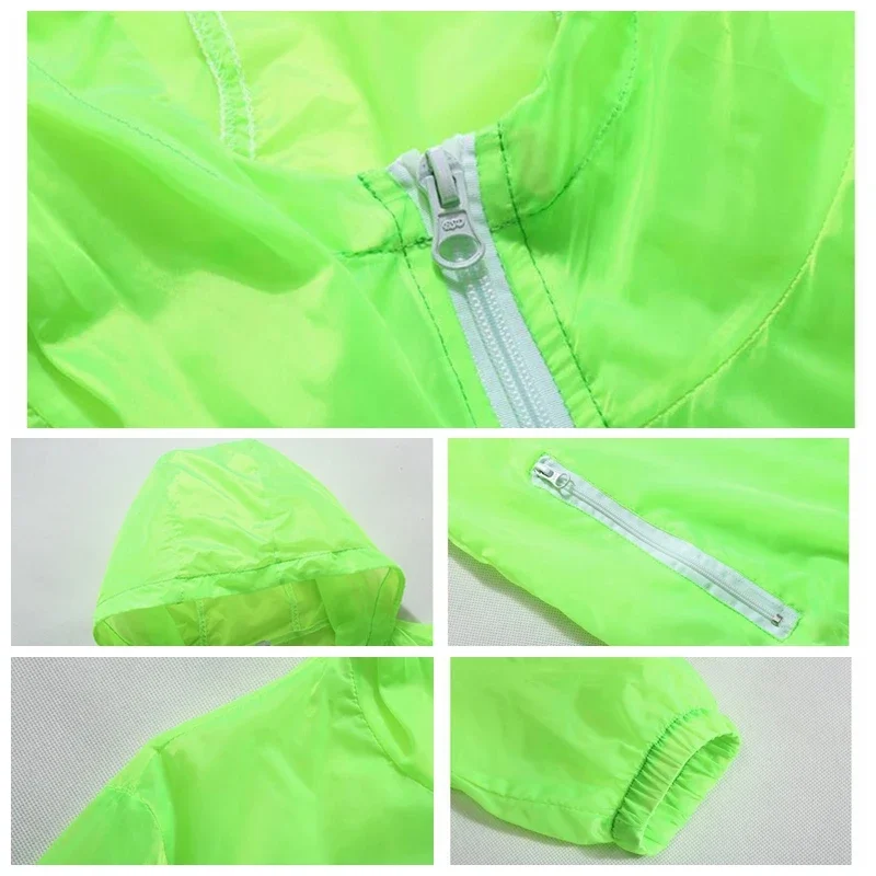 Men Women Childrens Teens Ultrathin Ultralight Transparent Camping Cycling Running Jacket Anti-UV Quick Dry Skin Windbreaker hiking jackets