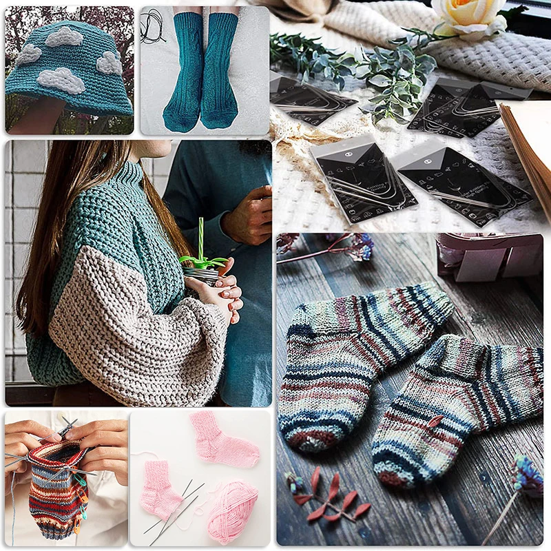 Circular Sock Knitting Needles Stainless Steel Mini Weaving Needlework Tools Wool Cotton Yarn Diy Knit Accessories 3pcs knitting needles weaving tools knitting supplies