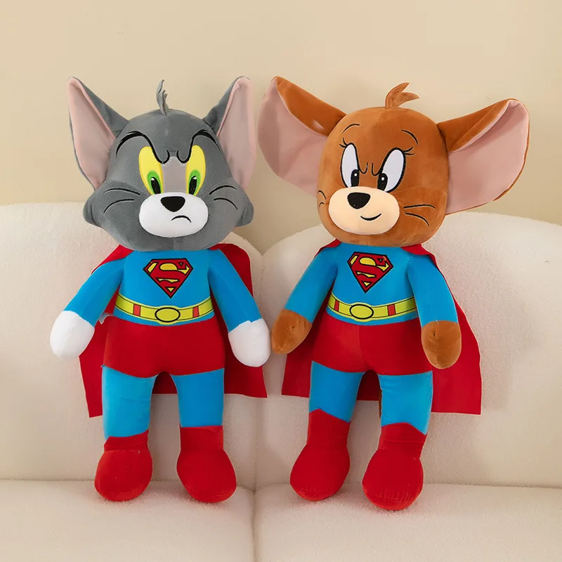 MINISO 40cm Disney Tom and Jerry Plush Toys Cute Cartoon Superman Plushies Stuffed Animals Doll Toys Kids Birthday Gifts 2