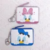 Cartoon Minnie Mickey Mouse Coin Purse Zipper Card Wallet for Women Student Campus Card Holder Bus Card Bag with Keychain 3