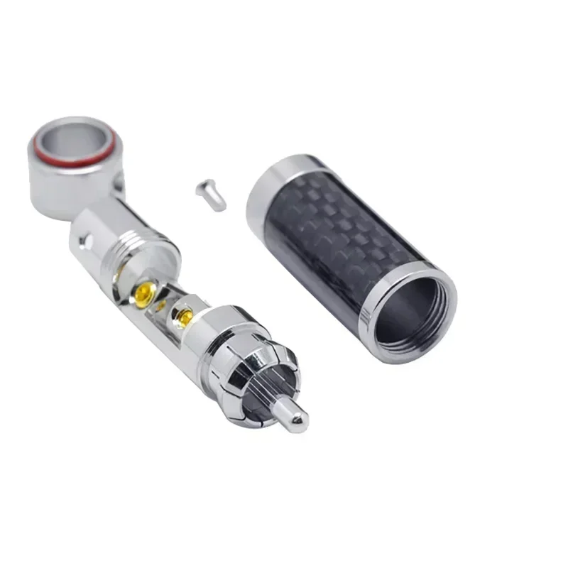 4 Connecteurs RCA Plaqué Or Verrouillables - Pour Câbles Audio HI-FI, Diamètre 9 Mm, Neufs