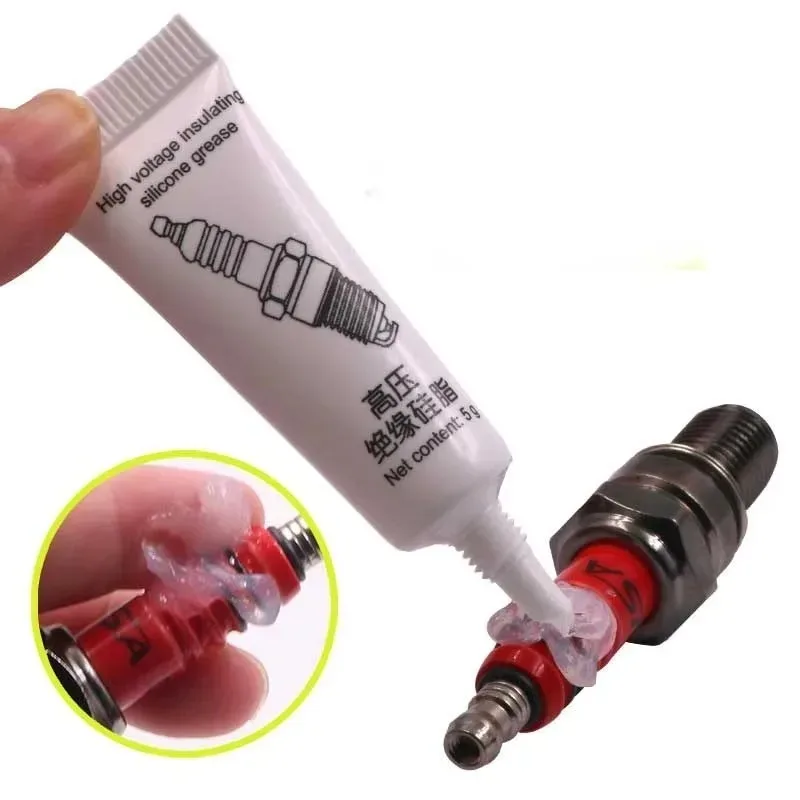 White Car Spark Plug Insulating Grease High Voltage Insulating Ignition Coil Silicone Grease Temperature Corrosion Resistance