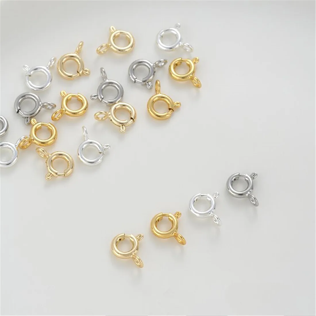 

Closed Spring Buckle High Quality 14K Gold Package Q-Buckle DIY Bracelet Necklace Connection Closing Buckle Jewelry Accessories