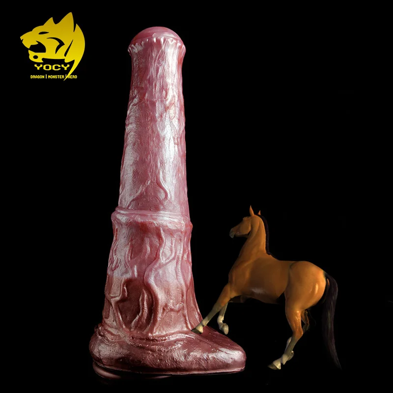 

YOCY XXL Realstic Horse Dildo Silicone Fantasy Animal Fake Penis With Sucker Adult Sex For Women Men Thick 8cm Anal Masturbator