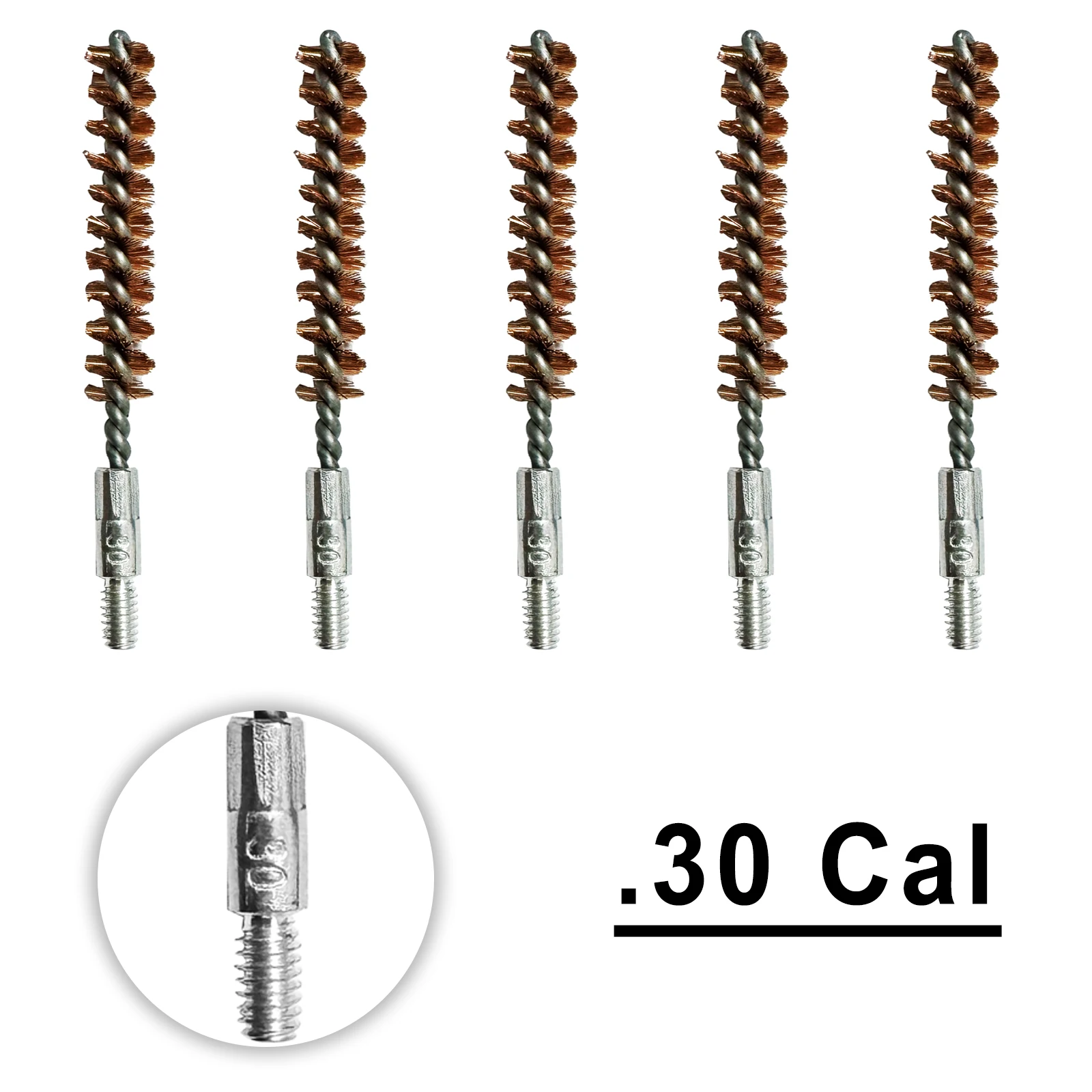 5 Pcs Bronze Bore Brush .30Cal .17Cal .22Cal 9mm Gun Cleaning Brush Pistol Rifle Cleaning Kit Gun Maintenance rifle cleaning kit