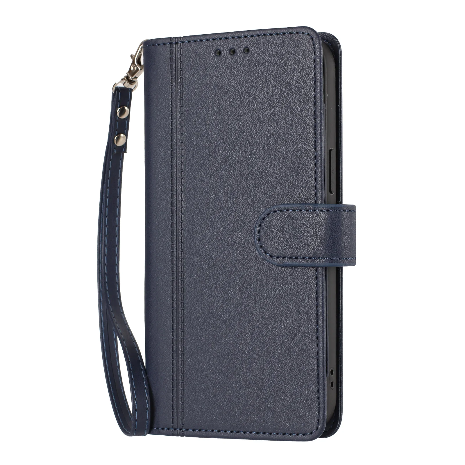 Luxury Leather Flip Phone Case with 9 Card Slots and Strap Book Wallet Design