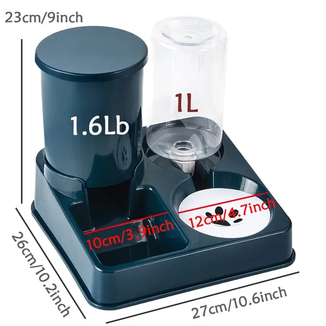 2026 Automatic Cat Feeder Water Dispenser Set, 2 In 1 Tilted Automatic Pet Food And Water Feeder Gravity Food Feeder and Waterer 2
