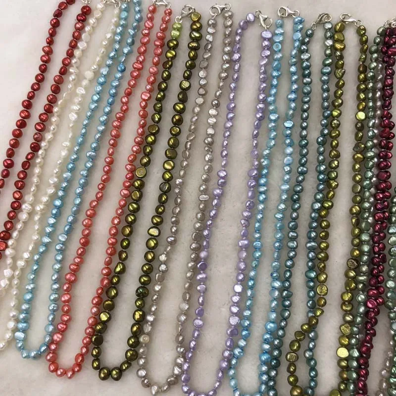 

ELEISPL JEWELRY For 14 Strands Small 4.5-6mm Mixed Freshwater Cultured Pearls Necklace #502-45-3