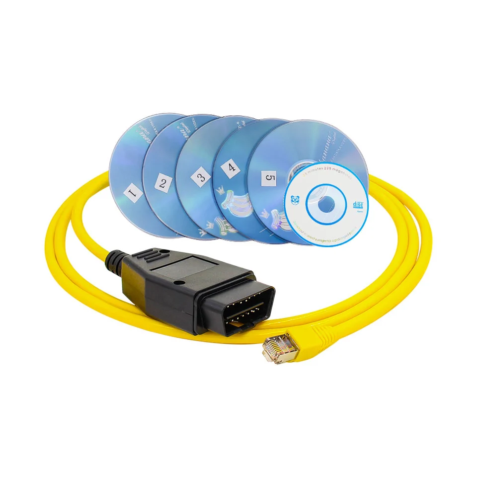 Gments Cavo da OBD a Ethernet per BMW, interfaccia ENET OBD2 da 1,8 m, codifica cavi Rj45, moduli di programmazione singoli serie F, nascondono la linea dati ENET E-sys Icom per strumenti