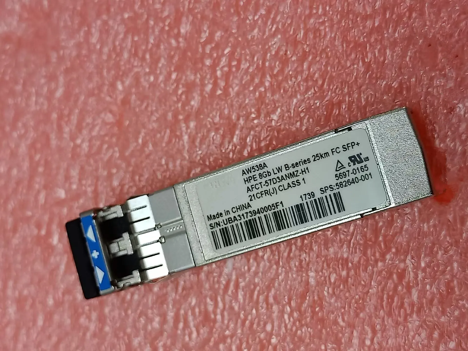 AW538A 8G 25KM LW FC SFP+ 5697-0165 582640-001 E173874 Single Mode Optical Transceiver