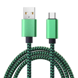 Nylon-geflechtete Schnellladekabel USB-C - 1M/2M/3M, 2,4A Geschwindigkeit