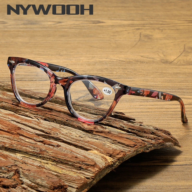 

NYWOOH Blue Light Blocking Reading Glasses Spectacles Women Men Fashion Cat eye Prescription Glasses Men