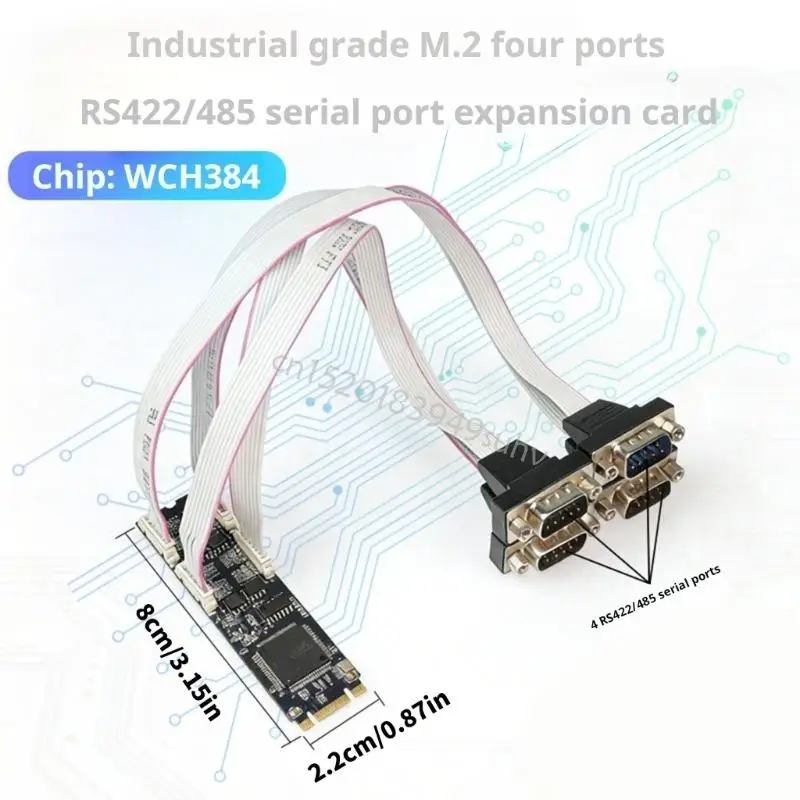 4 포트 RS485 RS422 카드 M.2 B+M 키 산업용 WCH384 변환기 산업 자동화 Q81E를 위한 고속 전송