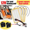 12V Universal Built-in Car Seat Heater Kit Fit 2 Seats Alloy Wire Heating Pads 3 Gear Square Control Switch Warmer Seat Cover 6