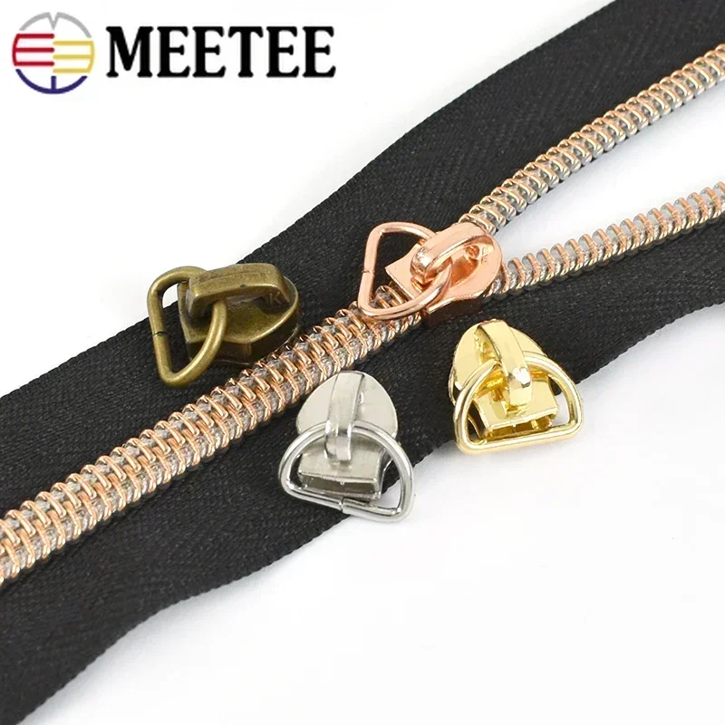 50/100Pcs 5# Zipper Slider Puller Head for Nylon Zippers Bag Clothes Jacket DIY Sewing Accessories