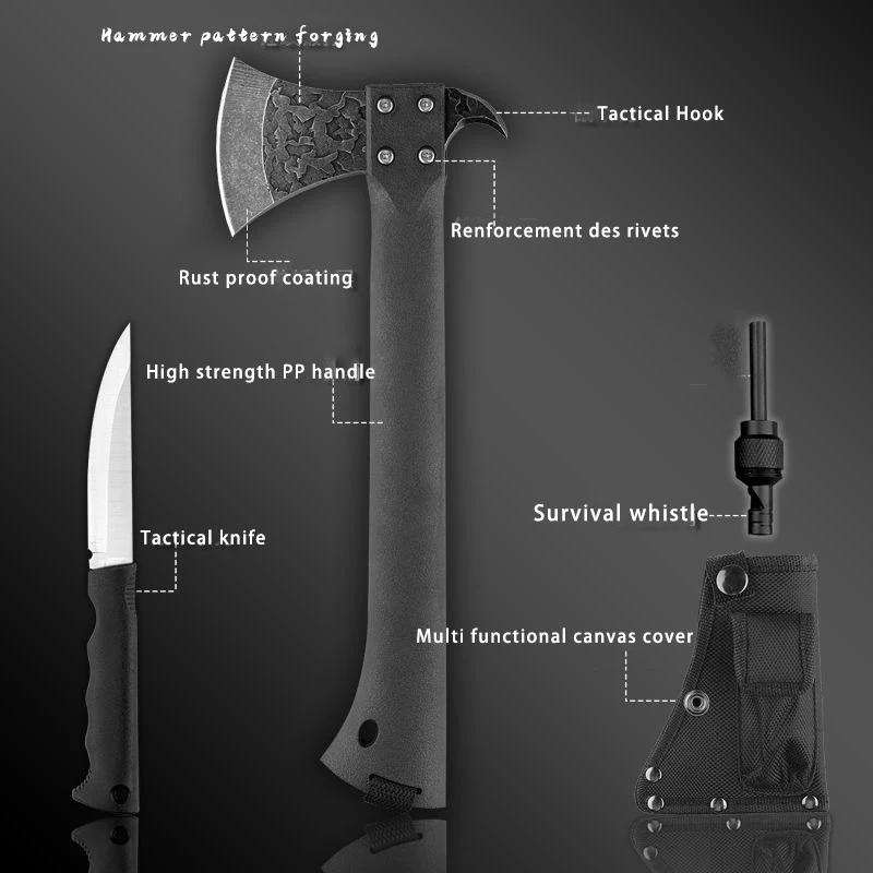 Outdoor mountain cutting, wood cutting, wilderness survival equipment, multifunctional fire emergency, high-quality axe 2