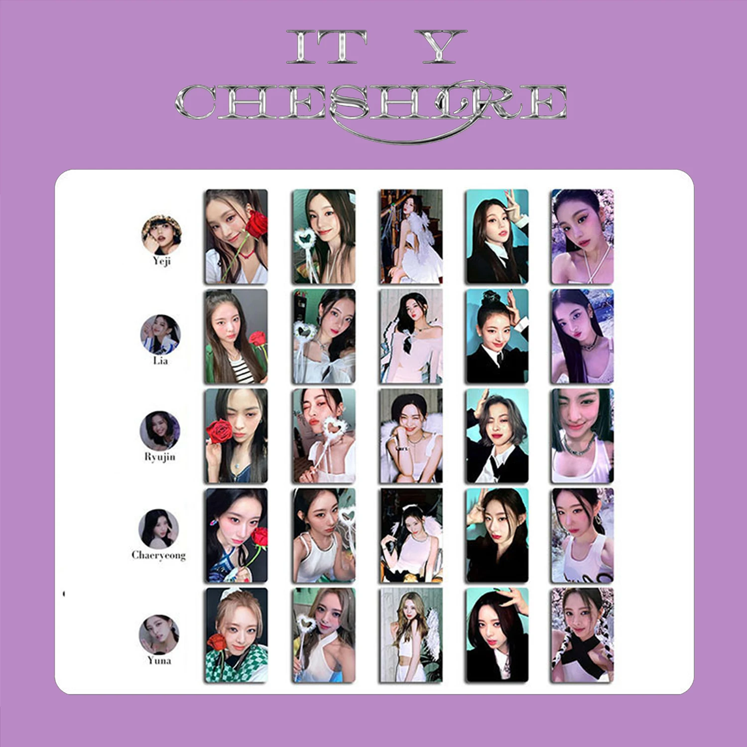 

KPOP ITZY Cheshire Album Special Edition Photocards Bright Film Double-Sided LOMO Cards YUNA YEJI RyuJin Fans Collections
