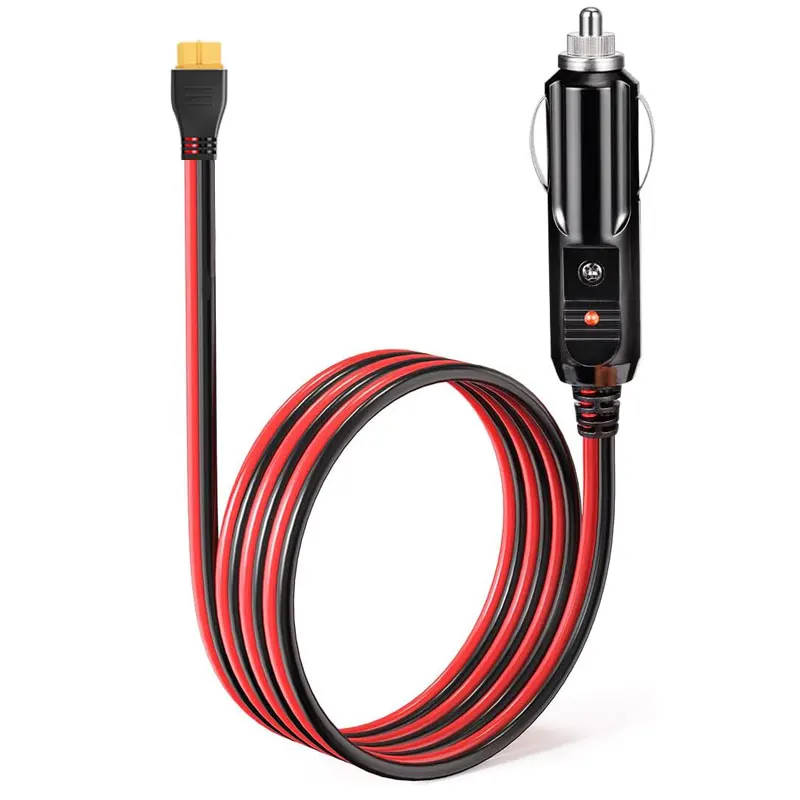 12AWG 1.5m/5Ft Car Cigarette Lighter Adapter Cable 12V 24V to XT60 For ALLPOWERS R600 Ecoflow Delta/River Anker Bluetti Solar Generators