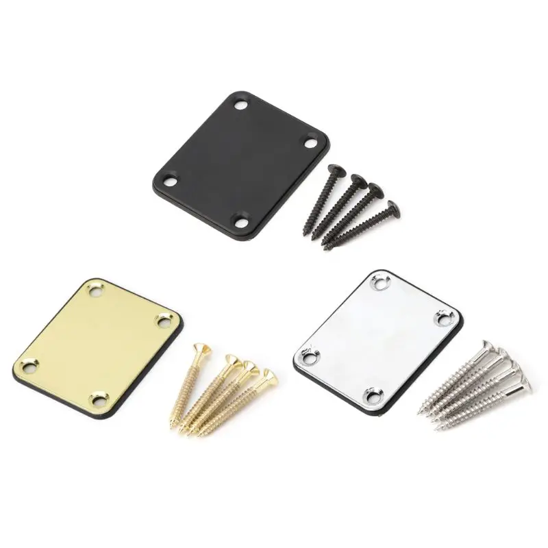 Neck Plate with Crews Metal Replacements for Electric Guitar Parts 1 Set metal electric disc grinding plate board for 1 14 rc truck tractor modification parts