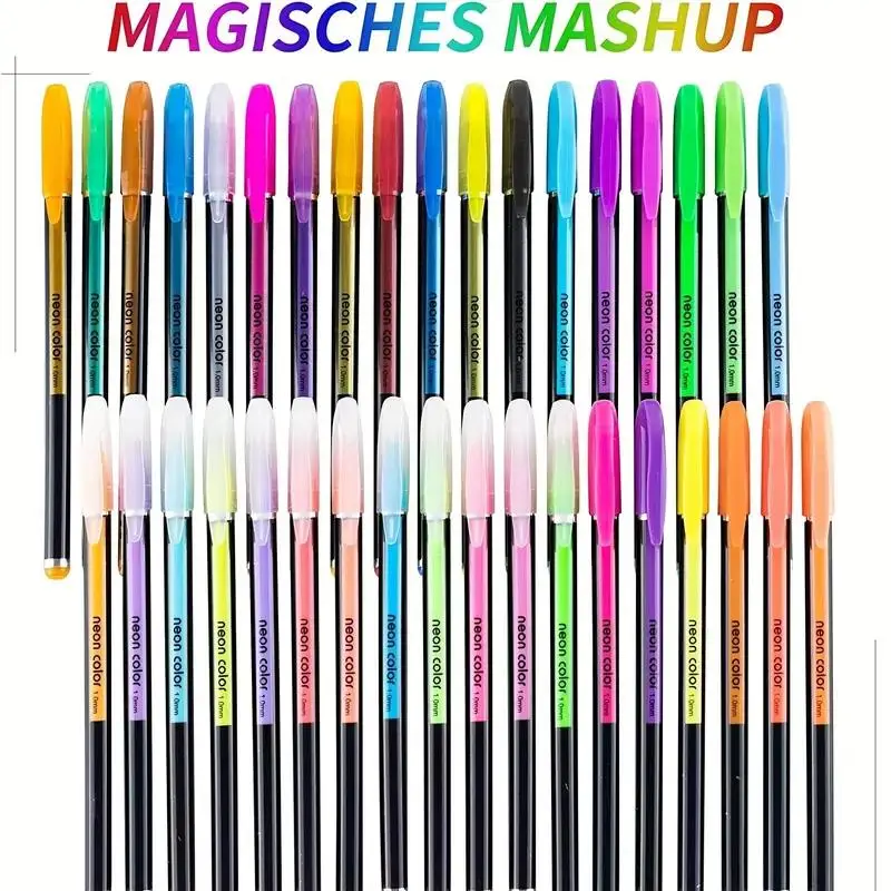 60-Count Vibrant Gel Pens Set - Fine Point Art Markers for Adult Coloring Books, Doodling, Scrapbooking, Writing - Students 6