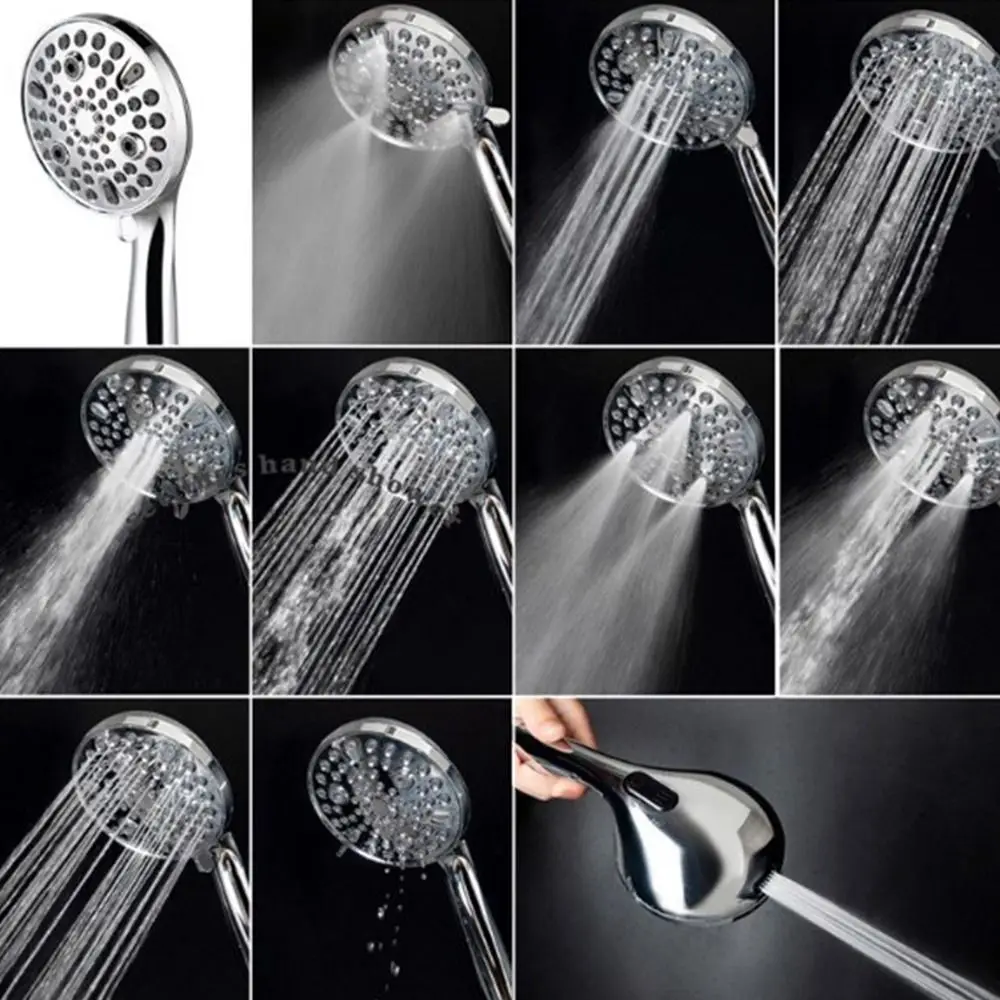 Adjustable Pressure Handheld Shower Head With A Hose