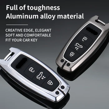 Custodia/cover per Chiave/telecomando in lega di zinco per Audi A6 A7 A8 E-tron Q5 Q7 Q8 C8 D5 custodia protettiva Fob accessori per auto - Custodia per chiave a distanza per auto in lega di zinco per Audi per Audi