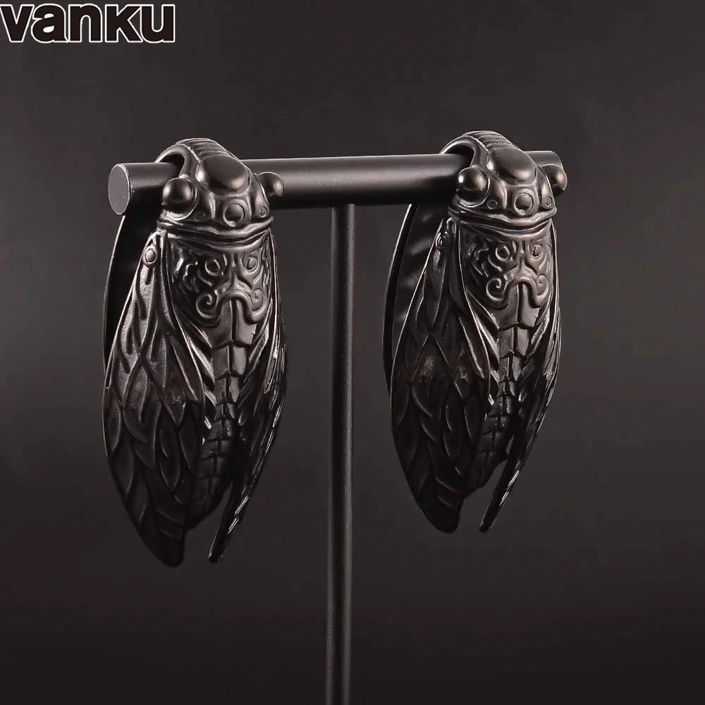 Vanku 2PCS insect Ear Hangers Weights for Stretched Ears Gauges Plugs Body Piercing Tunnels 316LStainless Steel Body Jewelry